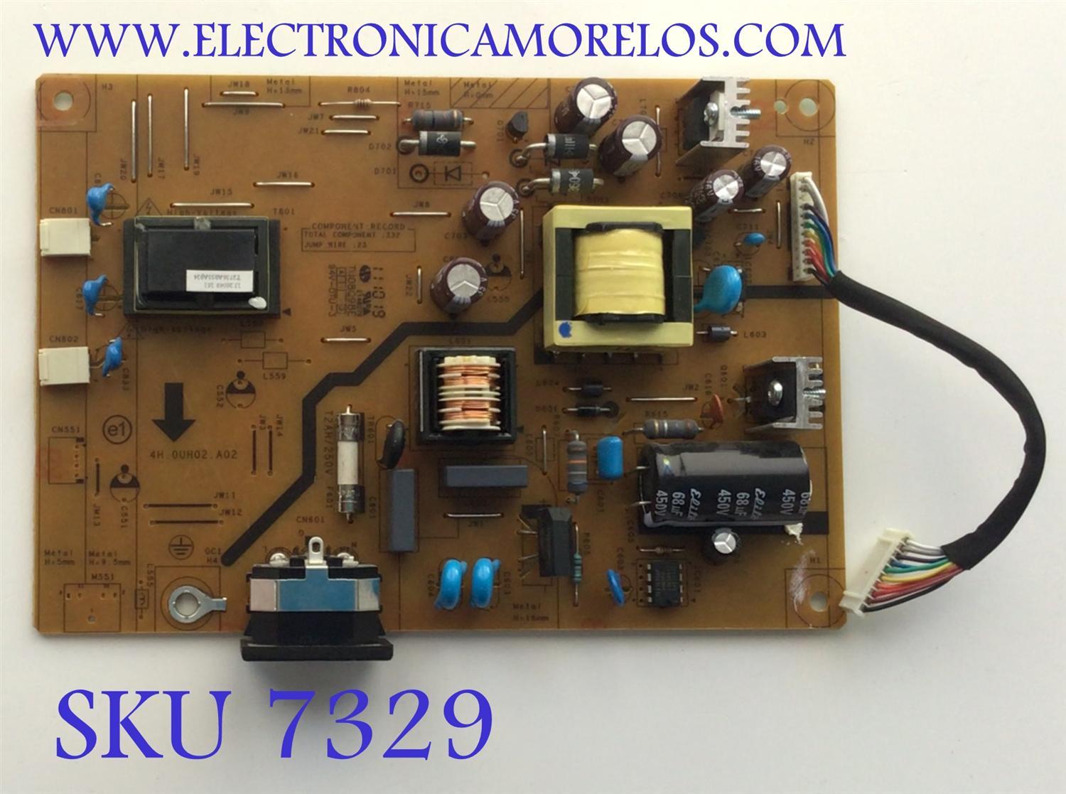 FUENTE PARA MONITOR ACER / NUMERO DE PARTE 5E0WV02002 / 4H.0UH02.A02 / NUMERO DE PANEL LM190E08 (TL)(J7) / MODELO V193